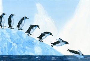 pinguins onderweg